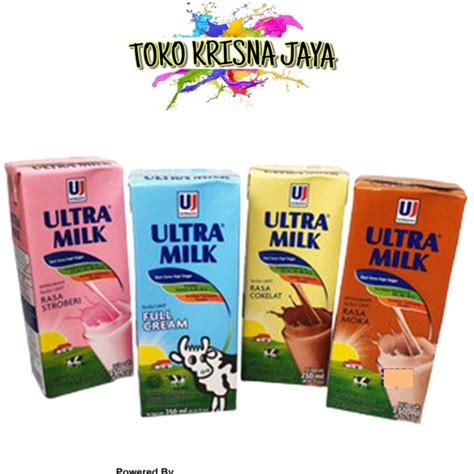 Jual ULTRA MILK SUSU UHT 250 ML VARIASI COKLAT STRAWBERRY FULL