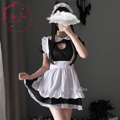 Jual Set Kostum Maid Dress Cosplay Anime Seifuku Jepang Lingerie