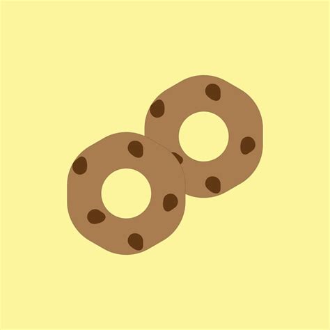 Premium Vector Donut Chocolate Chips Cookies Vector Illustration