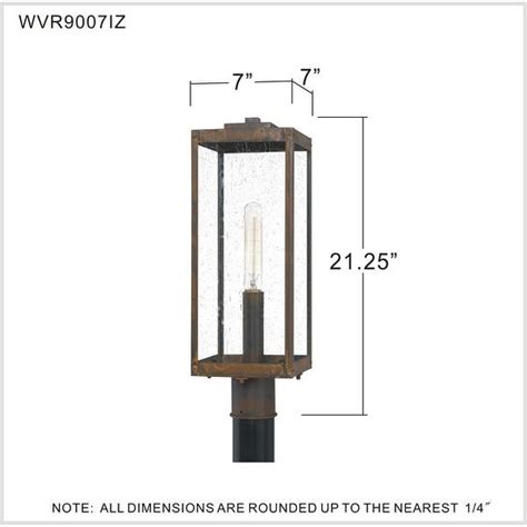 Quoizel Westover Industrial Bronze 1 Light Outdoor Post Light Bed