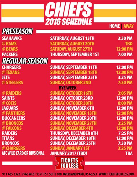 Kansas City Chiefs 2024 Schedule Tickets - Kippy Merrill