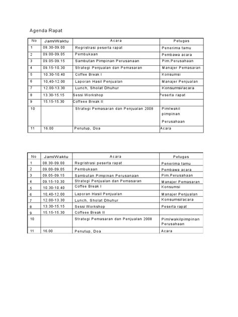 Dokumen Tips Contoh Agenda Rapat Sehari Pdf