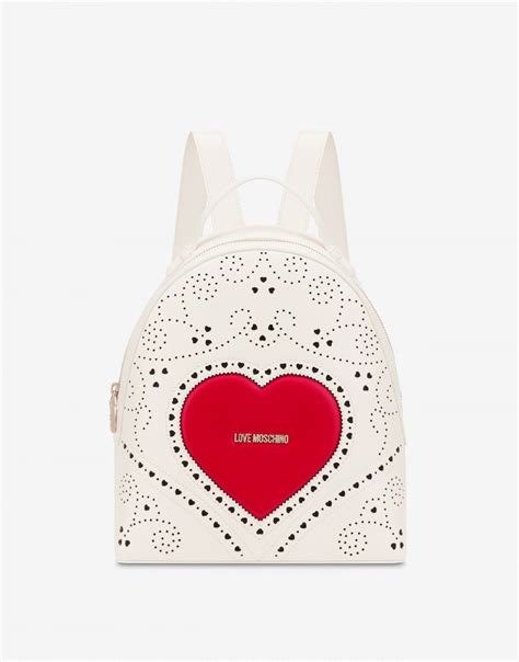 Love Moschino Zainetto Traforato Con Cuore Rosso Estate