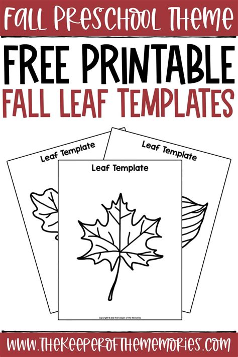 Free Printable Leaf Template The Keeper Of The Memories