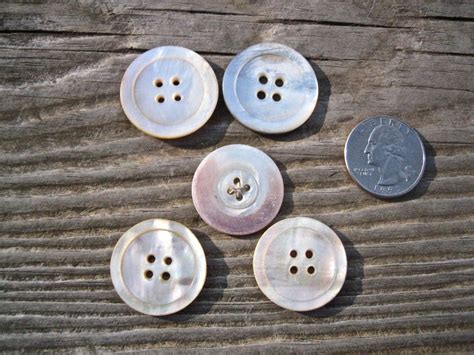 5 Vintage Shell Buttons