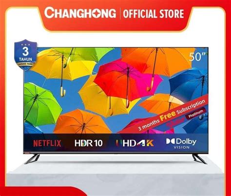 Jual Changhong 50 Inch Led 4k Uhd Android Smart Tv U50h7 Di Seller