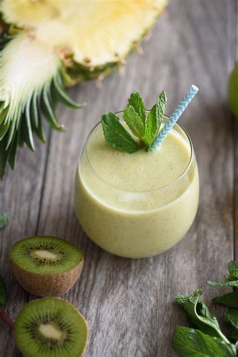 Apple Kiwi Pineapple Mint Smoothie Solluna By Kimberly Snyder