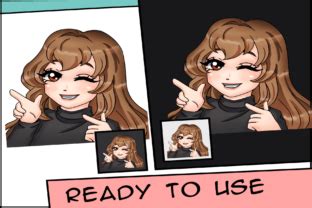 Brown Long Hair Twitch Emotes Graphic By Fromporto Creative Fabrica