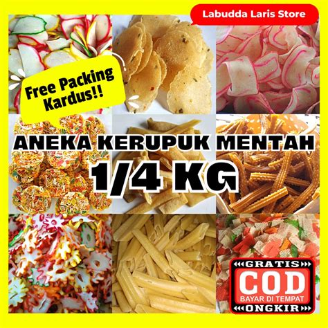 Jual 250 Gram Camilan Kiloan Aneka Kerupuk Mentah Kiloan Oleh Oleh