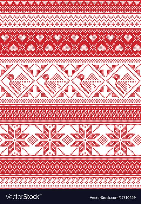 Seamless nordic christmas pattern Royalty Free Vector Image