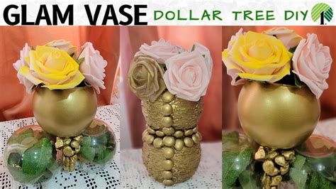 Diy Dollar Tree Bling Flower Vases Decor Glam Vase Youtube