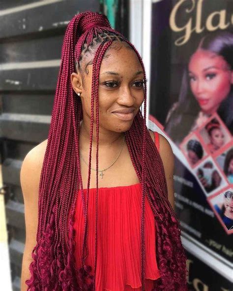 Stunning Red Knotless Braids Hairstyles Of Womanly Modern