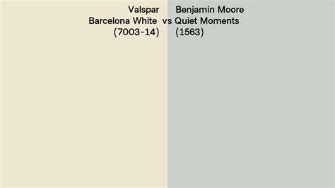 Valspar Barcelona White 7003 14 Vs Benjamin Moore Quiet Moments 1563 Side By Side Comparison