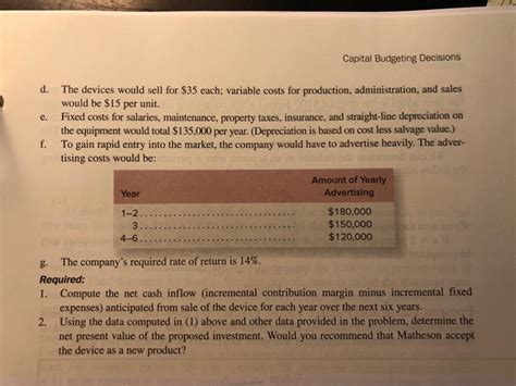 Solved CASE 7 32 Net Present Value Analysis Of A New Product Chegg