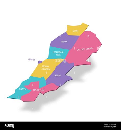 Lebanon Political Map Of Administrative Divisions Governorates 3D