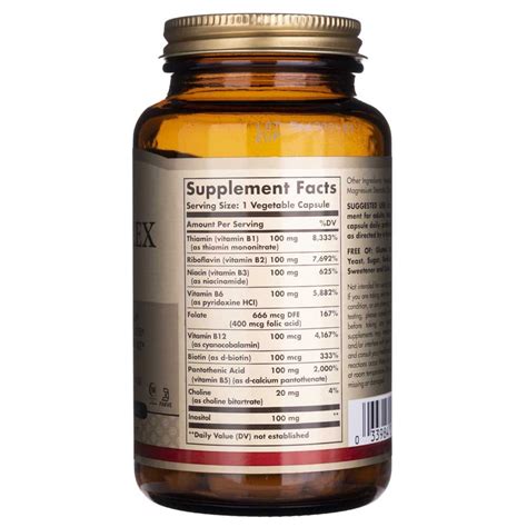 Solgar B Complex 100 100 Veg Capsules Medpak