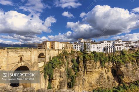 View Across The Tajo Gorge To Buildings Of La Ciudad The Old City