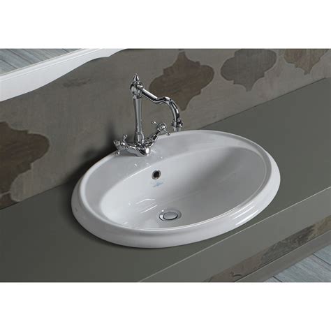 Lavabo Ovale Da Incasso In Ceramica Bianca Serie Arcade Simas