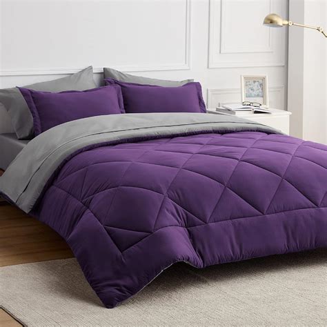 Amazon Bedsure Purple California King Comforter Set 7 Pieces