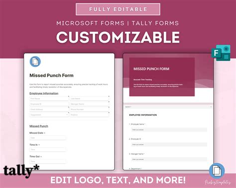 Missed Punch Online Form Employee Time Punch Correction Form