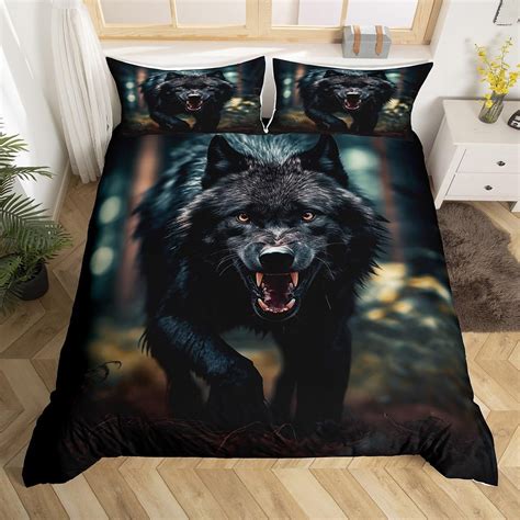 Wolf Bedding Setwolf Animal Duvet Cover For Kids Wild Wolf Comforter