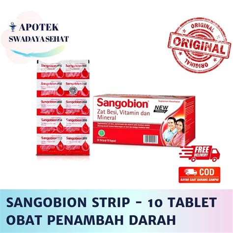 Jual Sangobion Strip Tablet Penambah Darah Zat Besi Vitamin