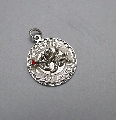 Vintage Elco I Married An Angel Sterling Silver Traditional Charm Ebay