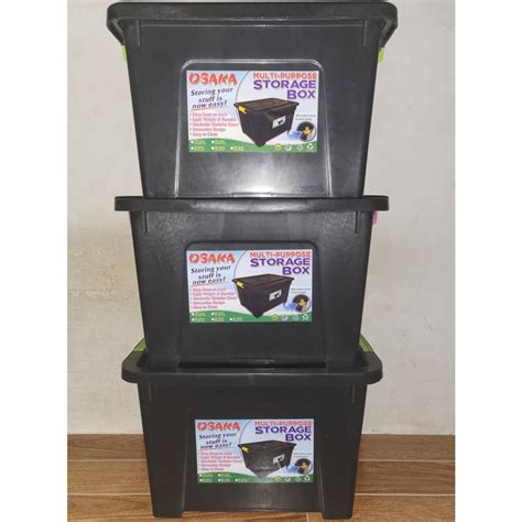 3pcs Heavy Duty Storage Boxes With Cover Lock And Wheels 16x12x10