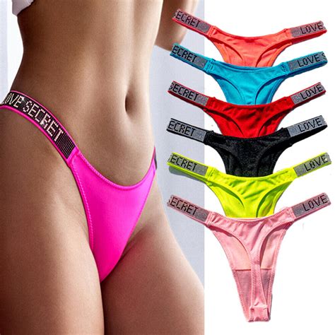 Women S Rhinestone G String Panties Sexy Lingerie Thong Female