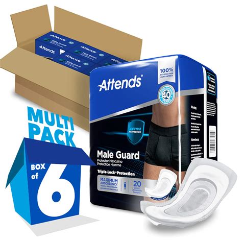 Attends Discreet Mens Guards Light Absorbency 12 1 2 Inch Length