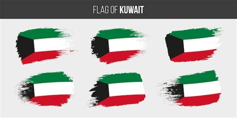 Premium Vector Kuwait Flags Brush Stroke Grunge Vector Illustration