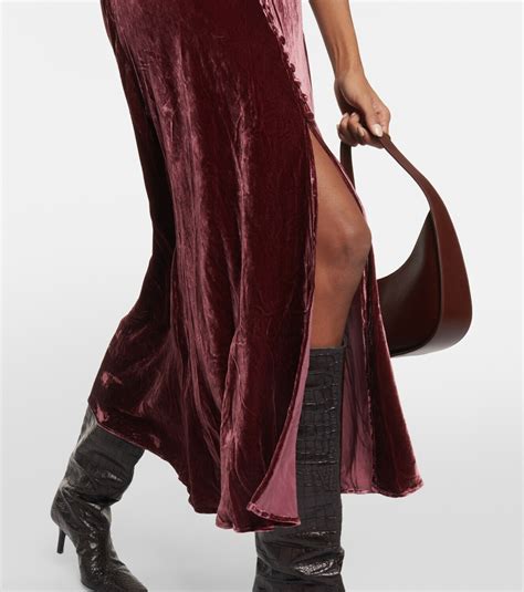 Rixo Lace Trimmed Velvet Maxi Dress Rixo