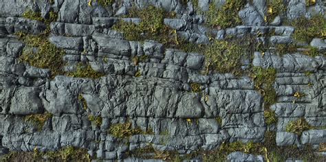 Mossy Cliff Rock 03 PBR Material FlippedNormals