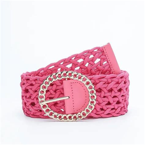 Jlmmen New Cotton Woven Wide Belt For Women Fashion Elegant Large Round