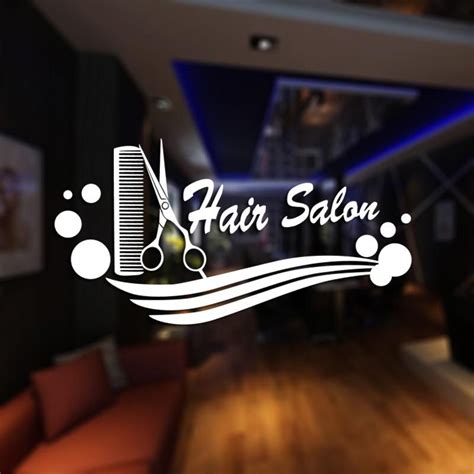 Dctal Hair Salon Barber Shop Sticker Name Scissors Decal Neutral Haircut Poster Vinyl Wall Art