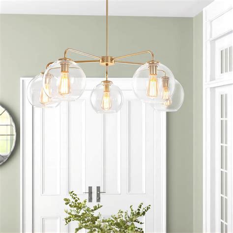 Rrtyo Erik Light Gold Unique Modern Glass Bubble Chandelier With