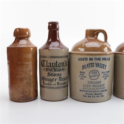 Vintage Stoneware Beer Bottles And Liquor Jugs Ebth