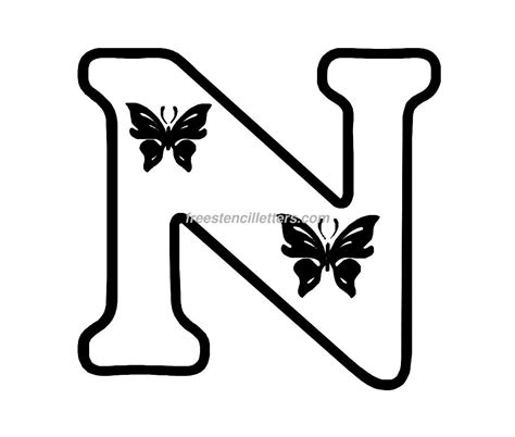Print N Letter Stencil - Free Stencil Letters