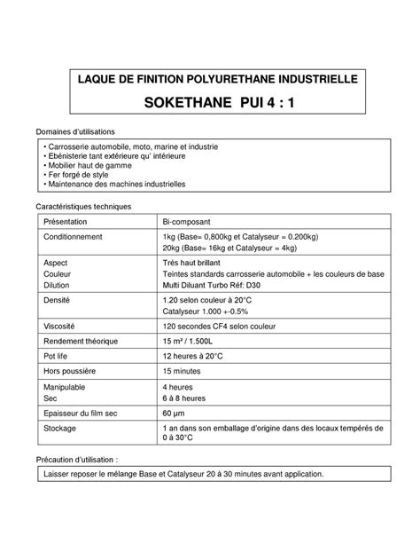 Laque De Finition Polyurethane Industrielle Ppt T L Charger