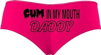 Knaughty Knickers Cum In My Mouth Daddy Oral Blow Job Hot Pink Slutty Panties At Amazon Womens