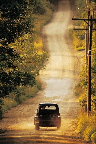 Rear View Of Pickup Truck On Dirt Road Country Roads Country Roads