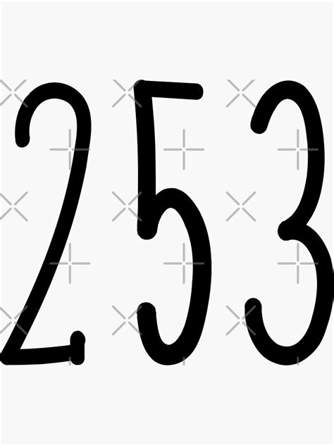 "253 area code zip code location black and white" Sticker for Sale by WA-KA-NE | Redbubble