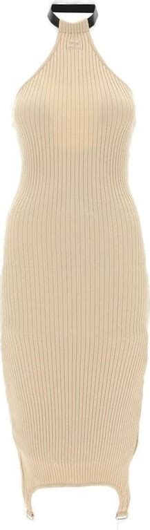 Courreges Rib Knit Suspenders Dress Shopstyle