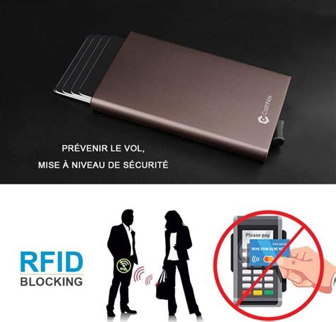 Porte Cartes Rfid Blocage En Aluminium Automatique Pop Up Avec Coffret