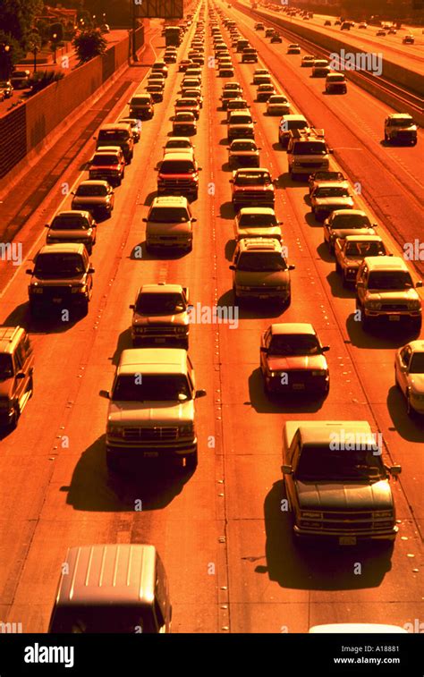 Crowded Freeway Los Angeles California Hi Res Stock Photography And