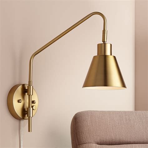 Gold Swing Arm Wall Sconce Plug In Wall Lights Industrial Wall Sconce Plug In Wall Lights