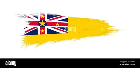 Flag Of Niue In Grunge Brush Stroke Vector Grunge Illustration Stock