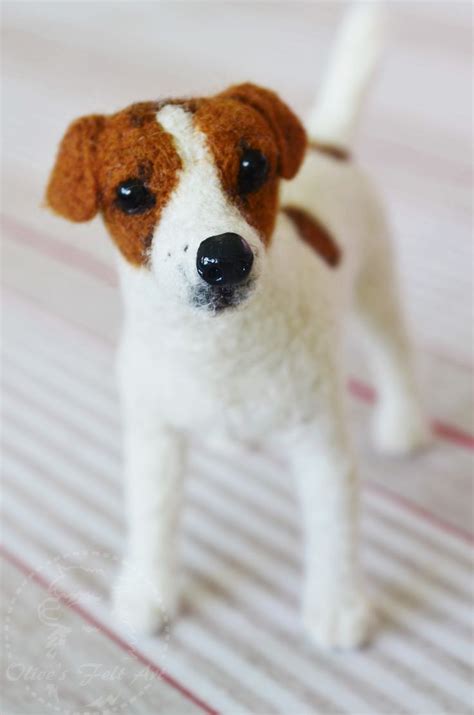 Jack Russell Terrier By Olives Felt Art Needle Felted Animals Felt