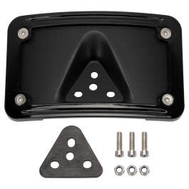 Black Laydown Curved License Plate Mount For Harley Davidson Motorcycles