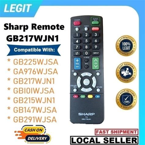 SHARP TV LED LCD Remote Control Replacement GB217WJN1 RM L1046